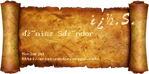 Énisz Sándor névjegykártya